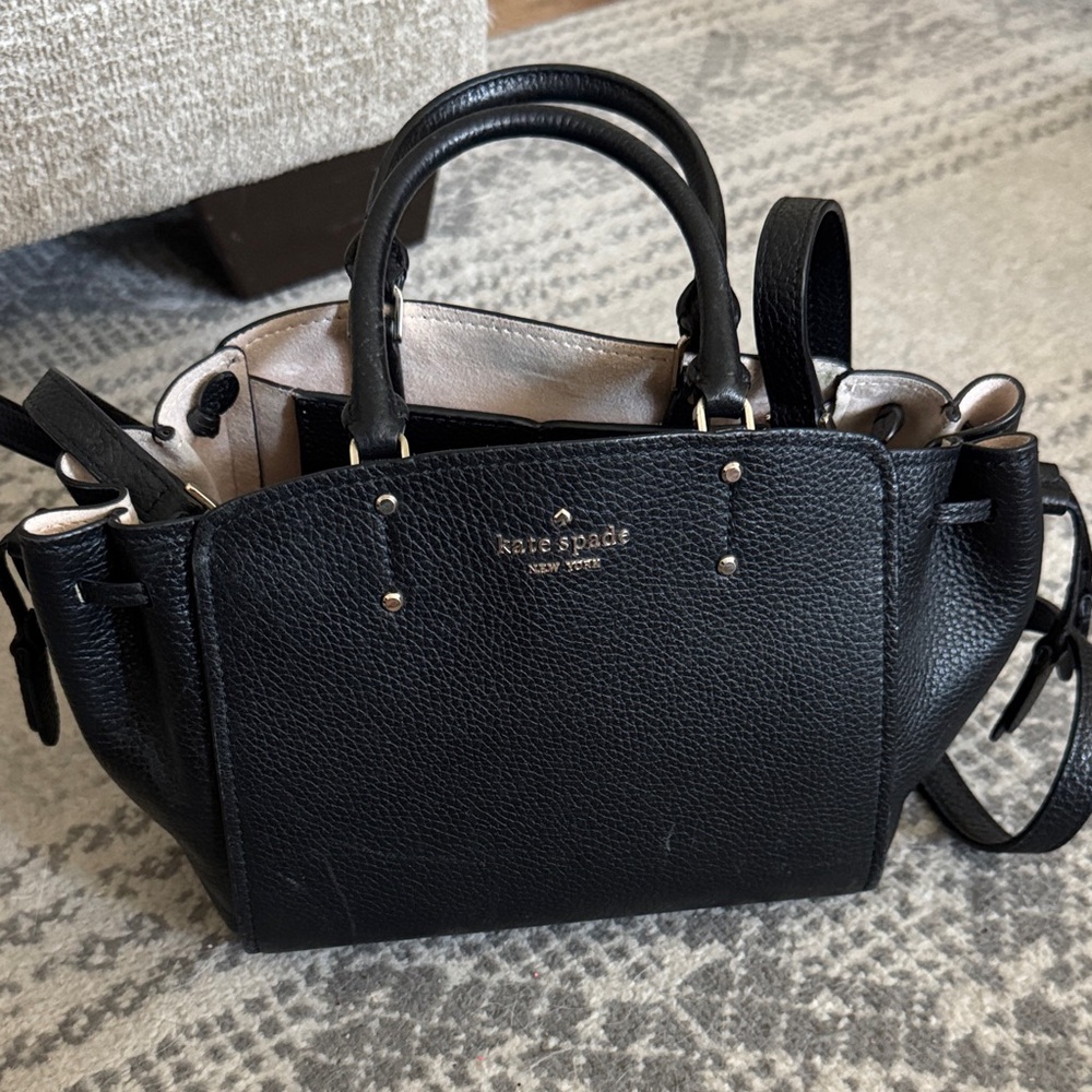 Kate Spade Black Satchel with Gold Accents